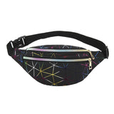 Pink Silver Holographic Waist Bag Female Belt Men