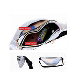 Pink Silver Holographic Waist Bag Geometric Design
