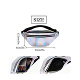 Pink Silver Holographic Waist Bag Geometric Design
