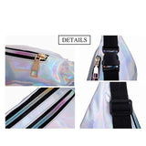 Pink Silver Holographic Waist Bag Geometric Design
