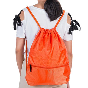 Polyester String Drawstring Back Pack Cinch Sack Gym Tote Bag