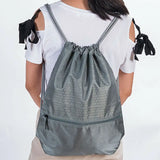 Polyester String Drawstring Back Pack Cinch Sack Gym Tote Bag