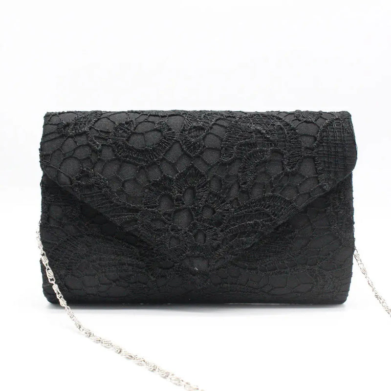 Lace Shoulder Bag Evening Clutch Purse Chain Handbag