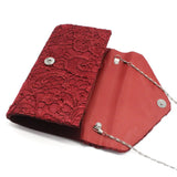 Lace Shoulder Bag Evening Clutch Purse Chain Handbag