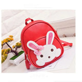 Girls Rabbit Printed PU Leather Mini Backpack Kindergarten Schoolbag