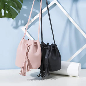 Vintage Tassel Drawstring Bucket Bag