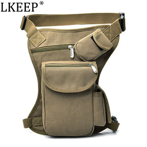 Canvas Drop Waist Bag Men Belt Fanny Pack
