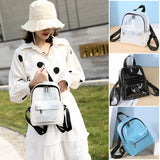 Clear PVC Mini Backpack School Book Bag Female Tote Backpacks Bags