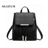 Girls School Backpack Top-handle PU Leather Mochila Escolar Travel Bag