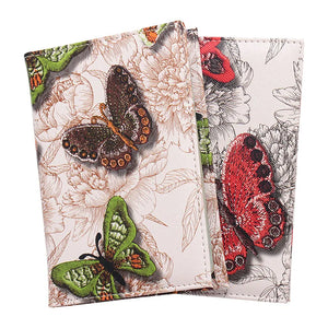 Butterfly Embossed Passport Cover Travel ID Credit Ticket Soft Folder