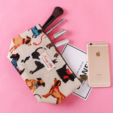 Dog & Cat Pattern Makeup Bag for Travel Ladies Waterproof