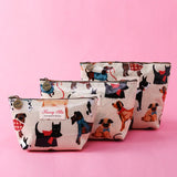 Dog & Cat Pattern Makeup Bag for Travel Ladies Waterproof