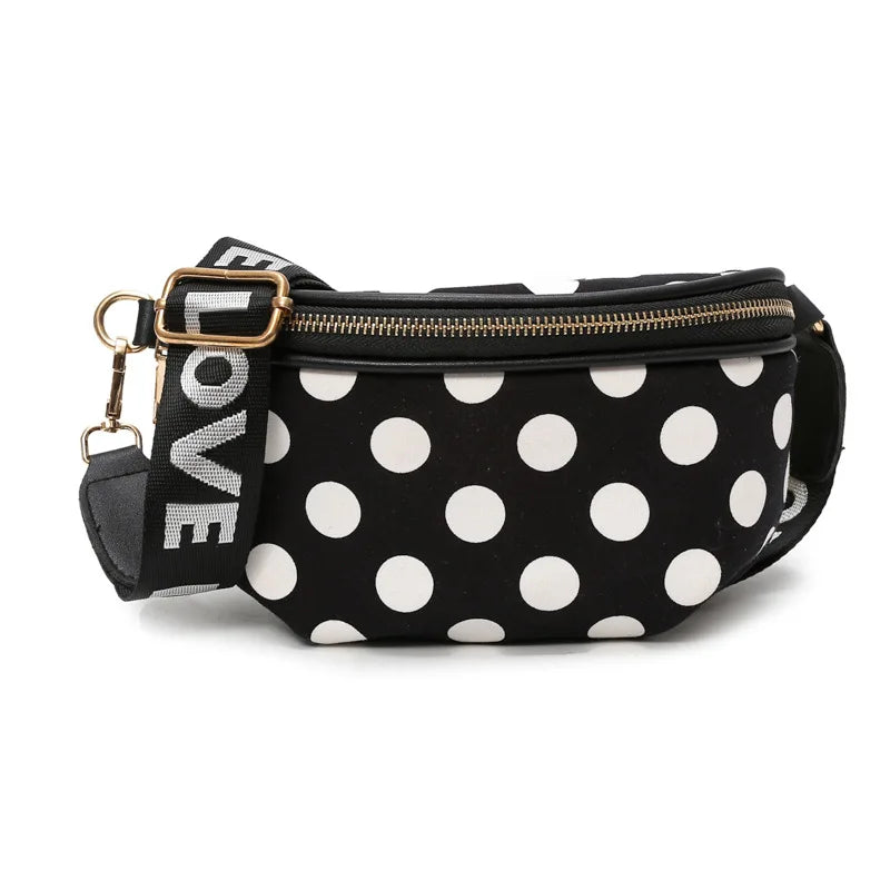 Retro Wave Point Waist Bag for Women, Chest Bag Shoulder Messenger Bags