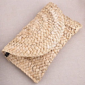 Lady Women Summer Straw Handbag Retro Key Money Beach Bag Clutch