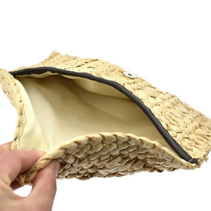 Lady Women Summer Straw Handbag Retro Key Money Beach Bag Clutch
