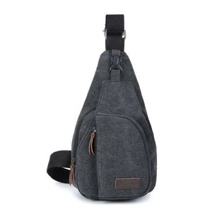 Men Canvas Vintage Leather Backpack Shoulder Bag Chest Sling Bag Handbags