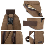 Men Canvas Vintage Leather Backpack Shoulder Bag Chest Sling Bag Handbags