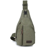 Men Canvas Vintage Leather Backpack Shoulder Bag Chest Sling Bag Handbags