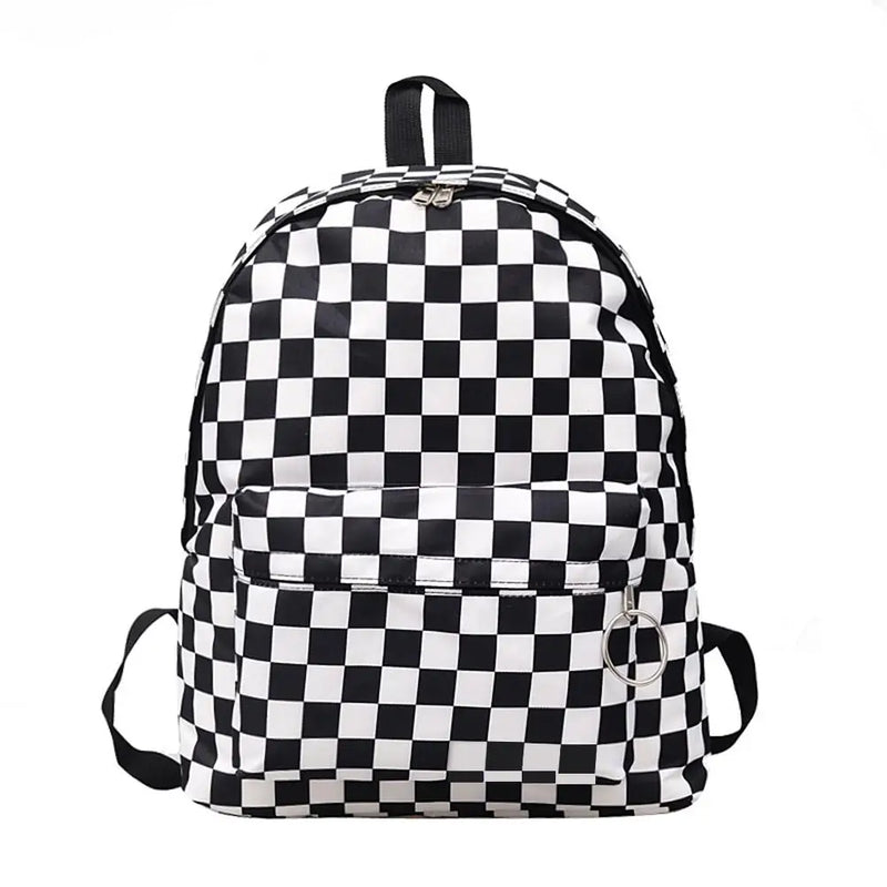 Plaid Lattice Backpack Checkerboard Travel Bag