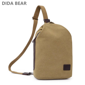 Men Canvas Chest pack Men Single Backpacks Male Casual Schoolbag