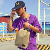 Men Canvas Chest pack Men Single Backpacks Male Casual Schoolbag