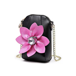 Summer Phone Bag Flower Decor Mini Crossbody Bag