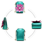 Summer Phone Bag Flower Decor Mini Crossbody Bag