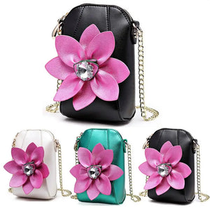 Summer Phone Bag Flower Decor Mini Crossbody Bag
