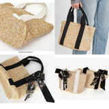 Vintage Rattan Basket Shoulder Bag for Women