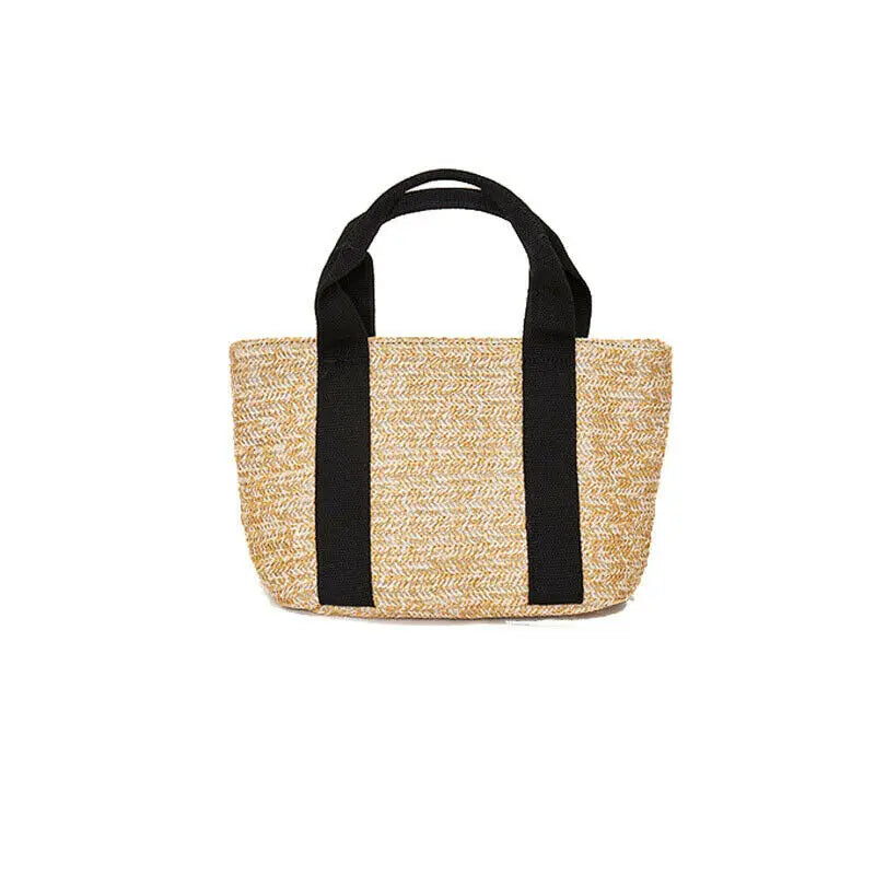 Vintage Rattan Basket Shoulder Bag for Women