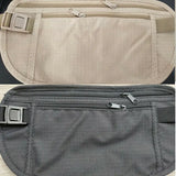 Unisex Travel Pouch Hidden Wallet Passport Waist Belt Bag