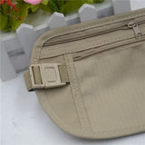 Unisex Travel Pouch Hidden Wallet Passport Waist Belt Bag