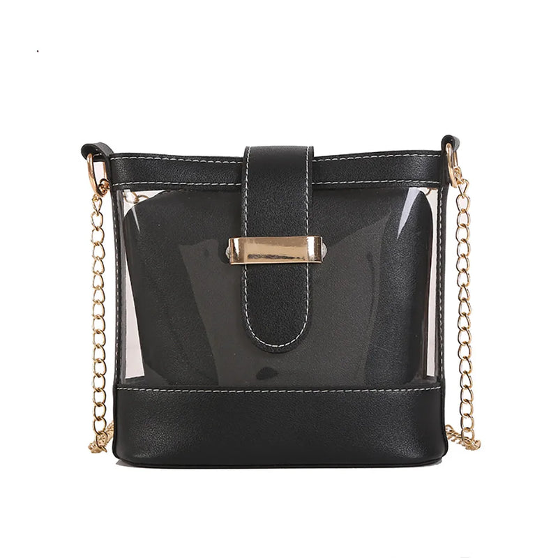 Transparent Women's Shoulder Beach Bag Waterproof Wave Point Master Bag