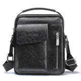 Vintage Men's Crossbody Shoulder Bag PU Leather Messenger Retro Zipper Business