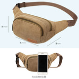Vintage Canvas Waist Pack Belt Bag Men Casual Waist Bags Woman Bag ZZQ01