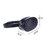 Women Waist Bag PU Leather Zipper Belt Bag Chest Handbag Solid High CD5612/h