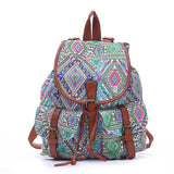 Canvas Rhombus Pattern Women's Backpack in 5 Colors