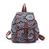 Canvas Rhombus Pattern Women's Backpack in 5 Colors