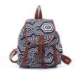 Canvas Rhombus Pattern Women's Backpack in 5 Colors