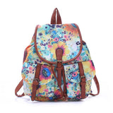 Canvas Rhombus Pattern Women's Backpack in 5 Colors