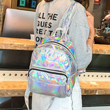 Laser Holographic Backpack For Lady Girl Student School Travel