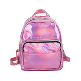 Laser Holographic Backpack For Lady Girl Student School Travel