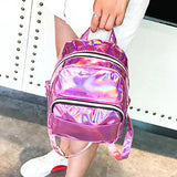 Laser Holographic Backpack For Lady Girl Student School Travel