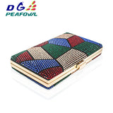Metal Patchwork Evening Bag Wedding Party Clutch Purse