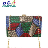 Metal Patchwork Evening Bag Wedding Party Clutch Purse