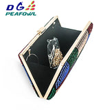 Metal Patchwork Evening Bag Wedding Party Clutch Purse