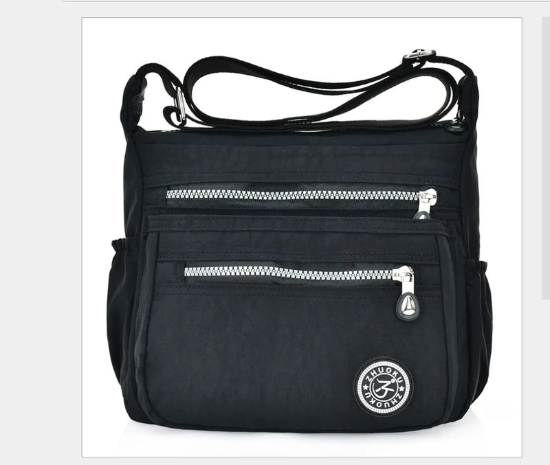 Women Nylon Shoulder Bag Multi-pocket Crossbody Tote Purse Messenger Satchel
