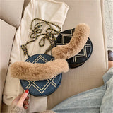 Fur Shoulder Bag for Women Ladies Girls
