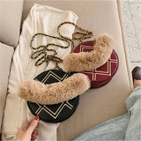 Fur Shoulder Bag for Women Ladies Girls