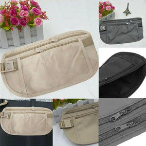 Travel Money Belt Waist Security Wallet RFID Passport Pouch